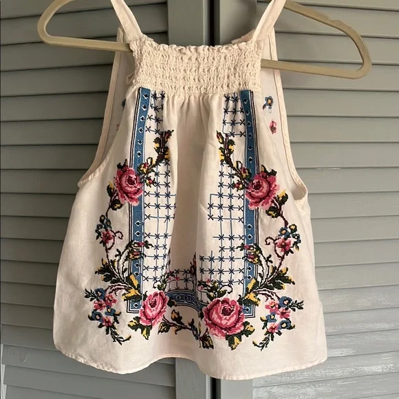 Free People Embroidered Sleeveless Top - Picture 1 of 3